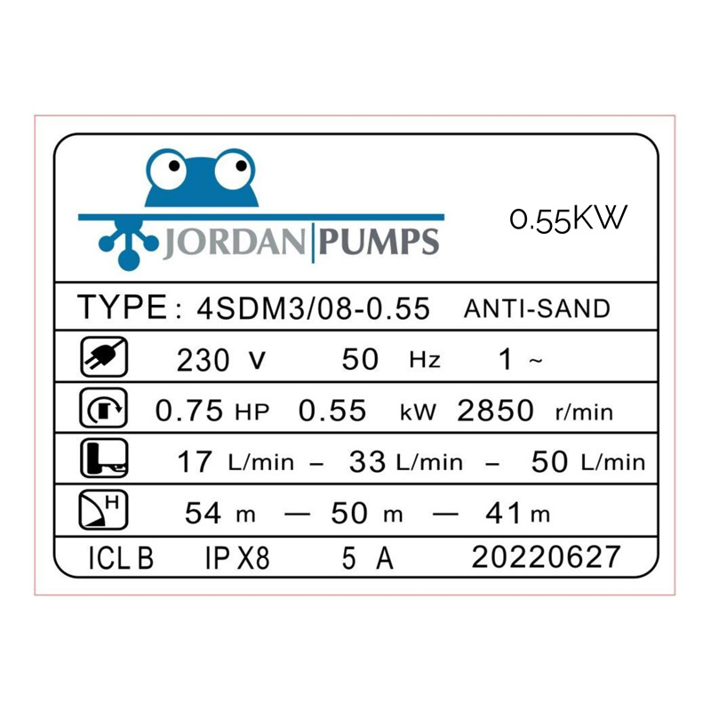 0.55kW Submersible Borehole Pump, Motor & Controlbox 4 Inch (220V) - Image 2